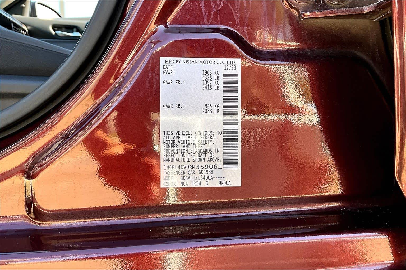 2024 Nissan Altima 2.5 SV Garnet Pearl Metallic at AutoNation Ford Gulf Fwy