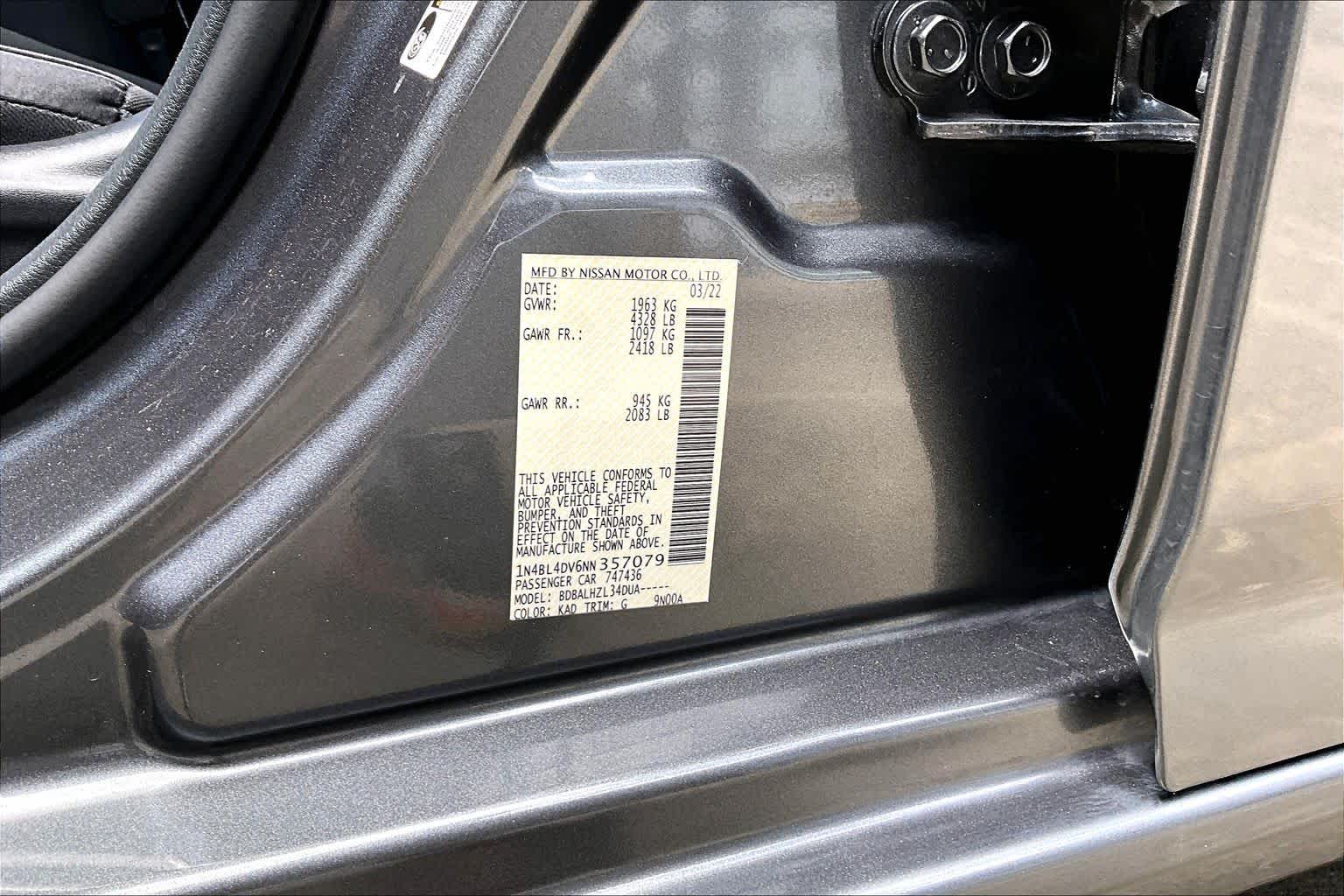 2022 Nissan Altima 2.5 SV Gun Metallic at HGreg Houston