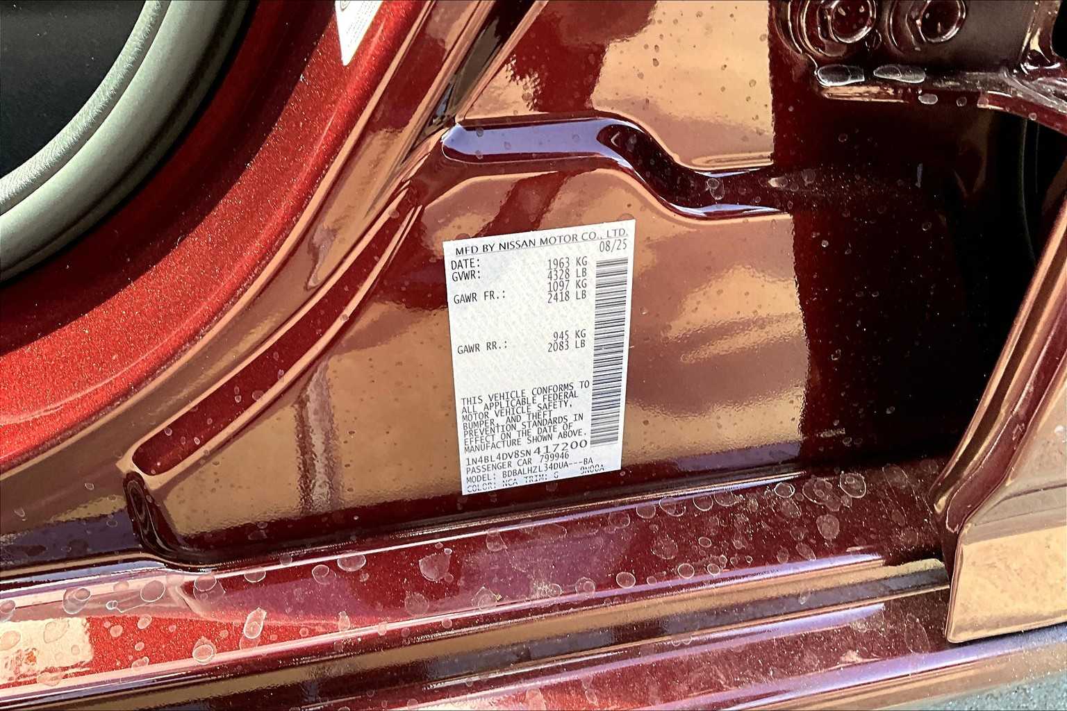 2025 Nissan Altima SV Garnet Pearl Metallic at Lone Star Chevrolet