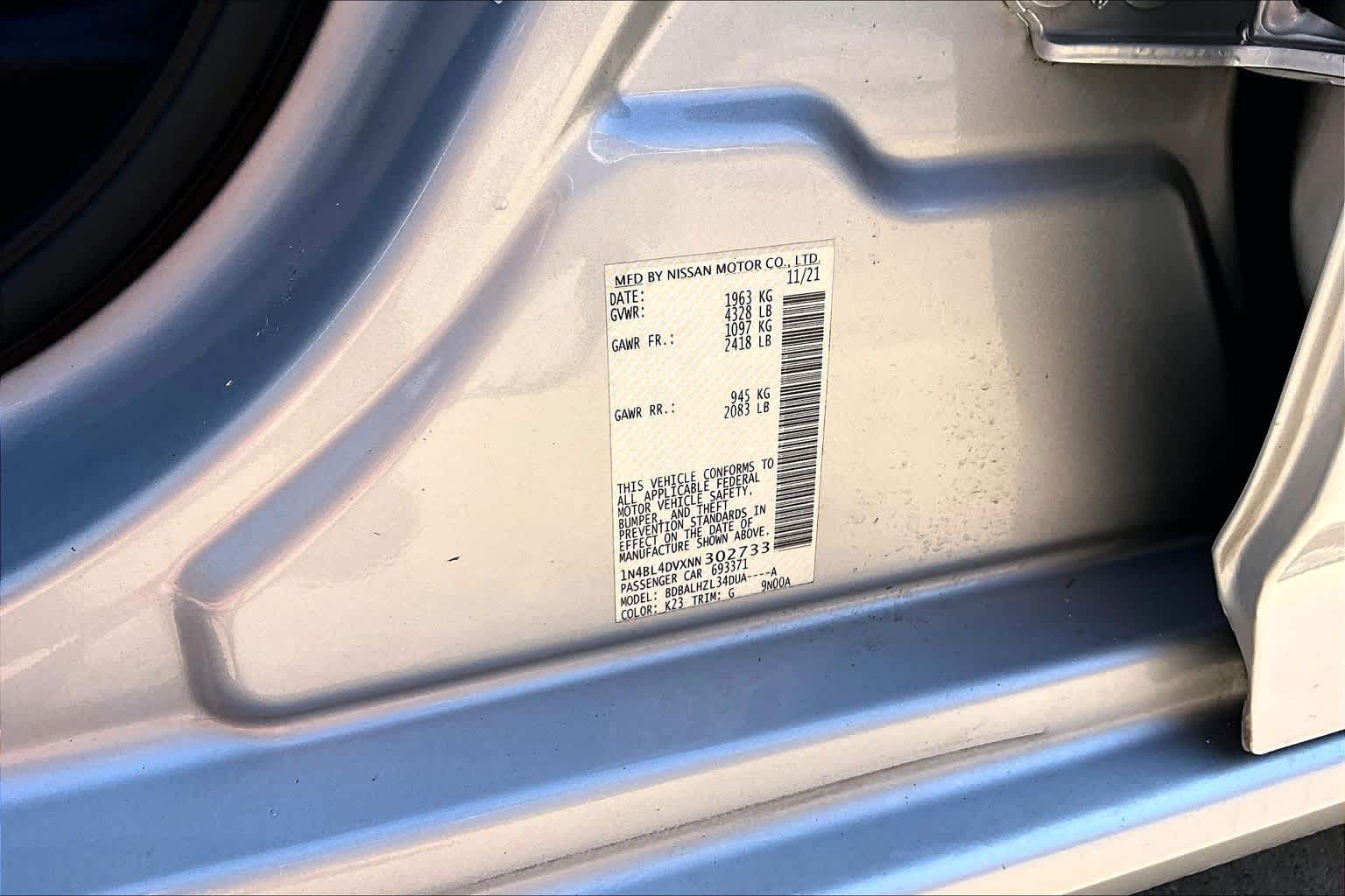 2022 Nissan Altima 2.5 SV Brilliant Silver Metallic at Lexus of Clear Lake