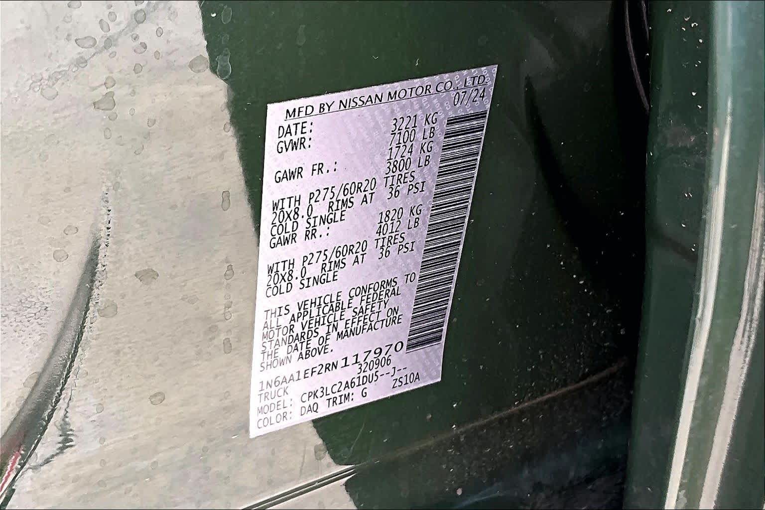 2024 Nissan Titan SV Tactical Green Metallic at Baytown Ford