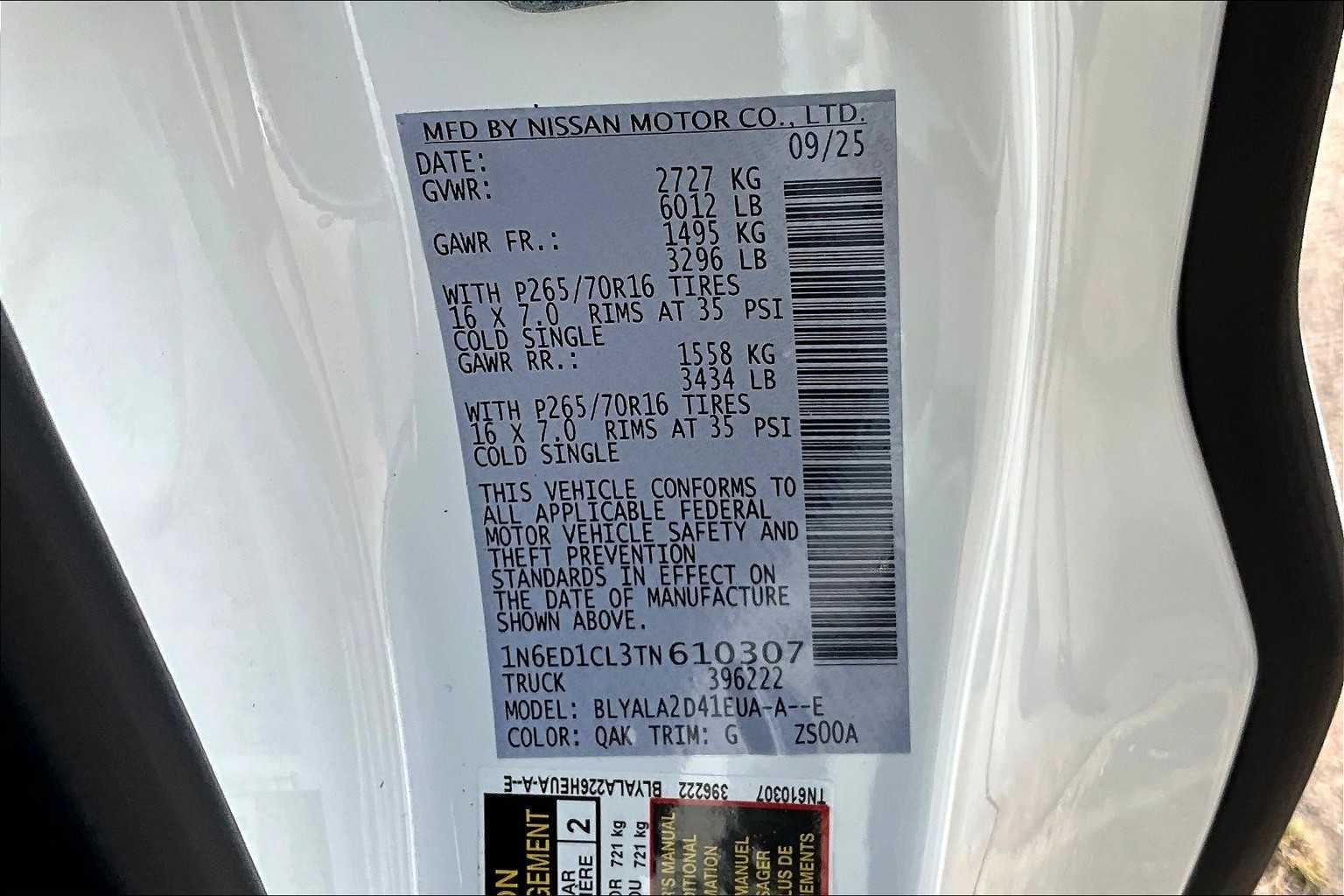 2026 Nissan Frontier S Glacier White at Sterling McCall Nissan