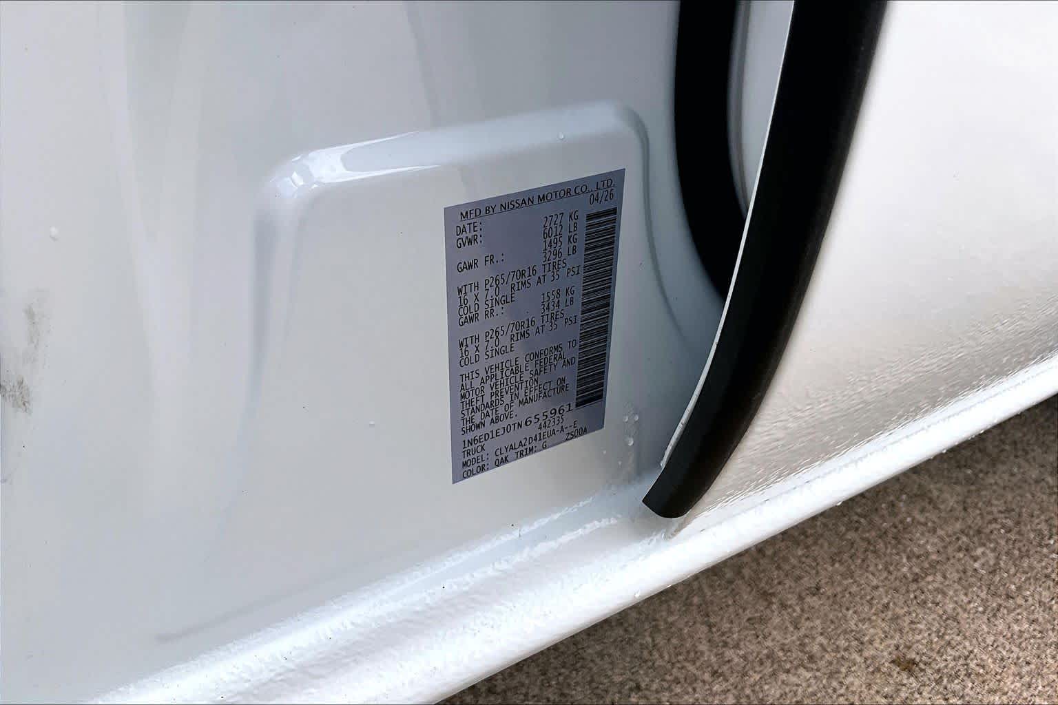 2026 Nissan Frontier S Glacier White at Sterling McCall Nissan