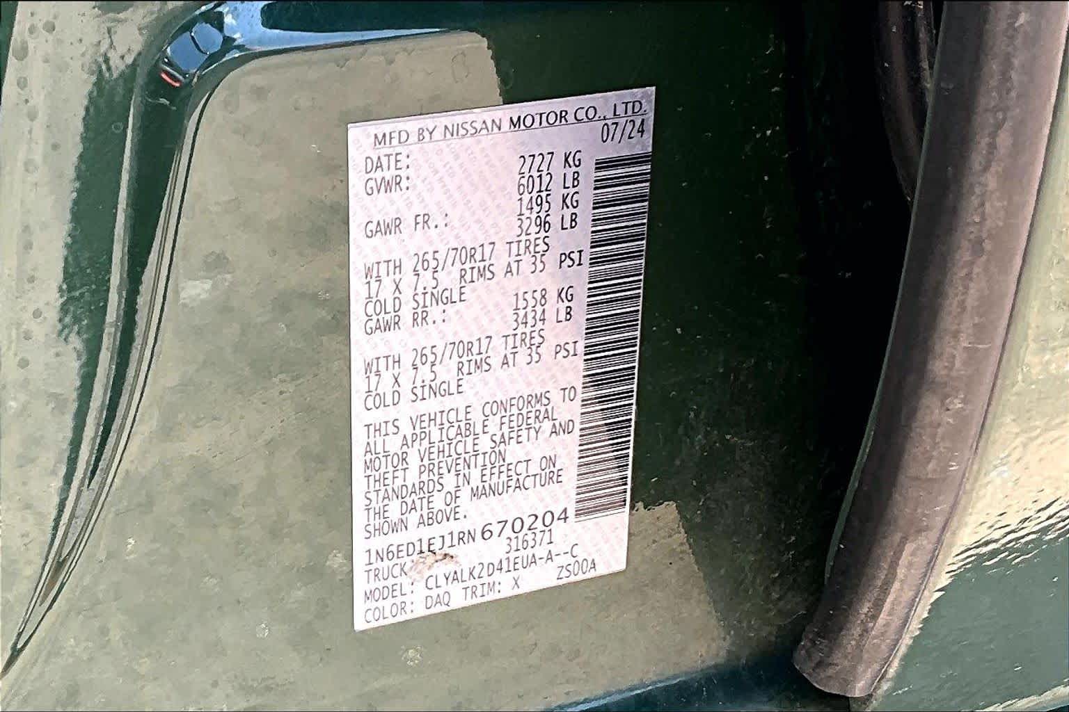 2024 Nissan Frontier PRO-X Tactical Green Metallic at Sterling McCall Nissan