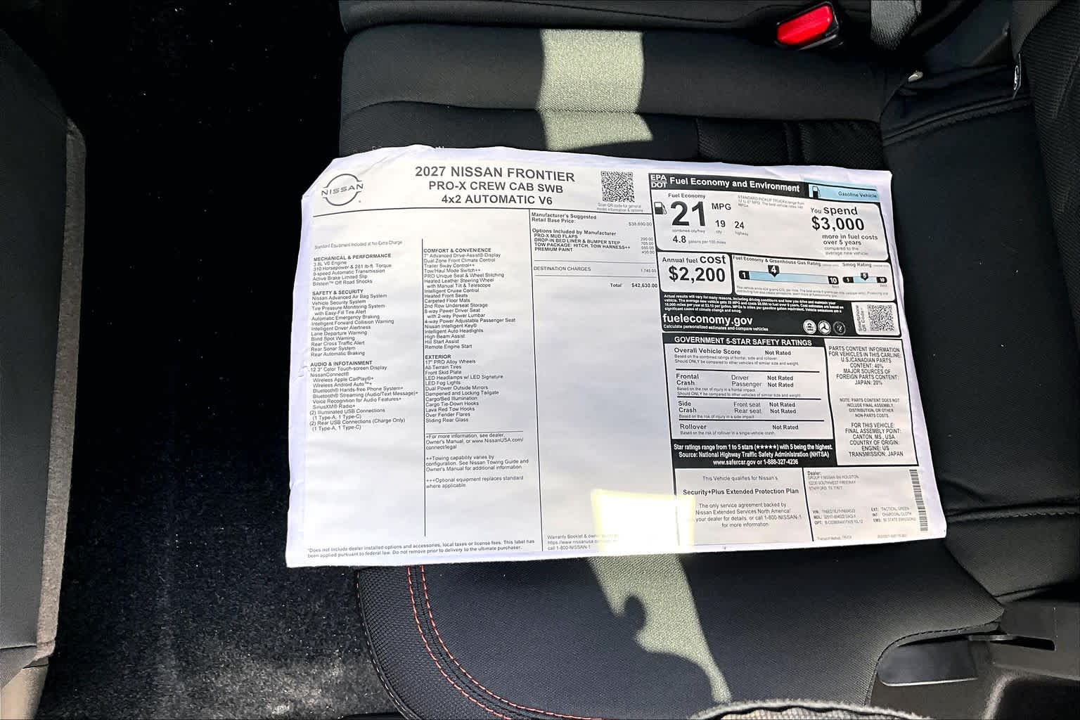 2027 Nissan Frontier PRO-X Tactical Green Metallic at Sterling McCall Nissan