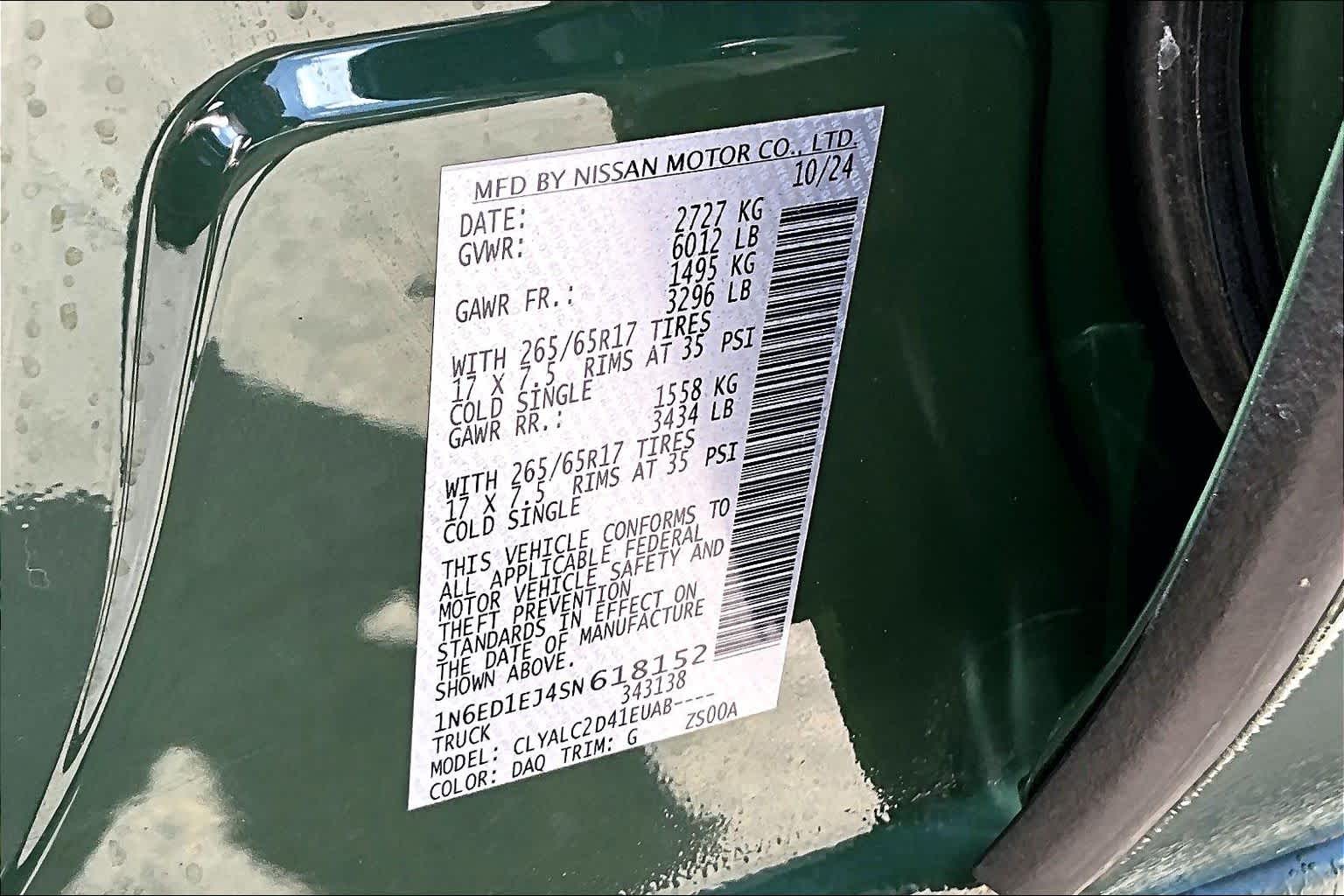 2025 Nissan Frontier SV Tactical Green Metallic at Beck & Masten Kia