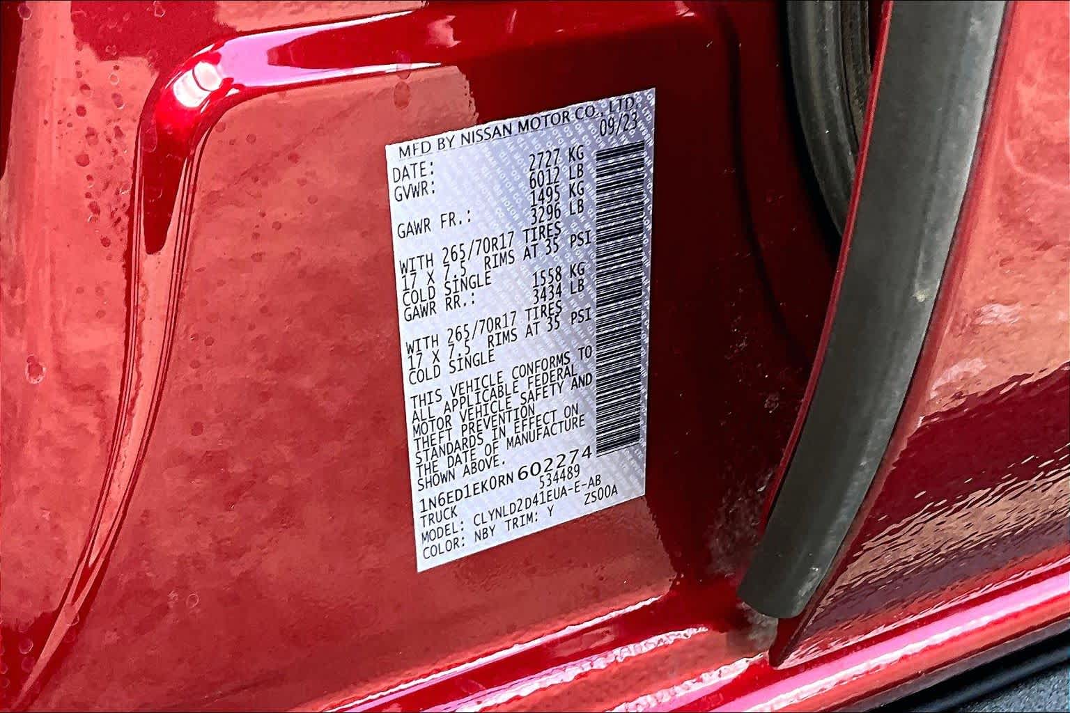 2024 Nissan Frontier PRO-4X Cardinal Red Metallic Tricoat at AutoNation Toyota Gulf Fwy