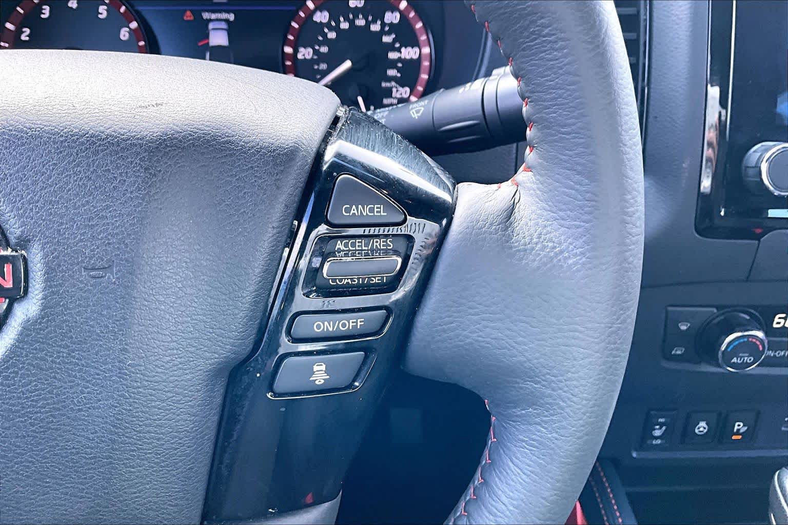 2024 Nissan Frontier PRO-4X Cardinal Red Metallic Tricoat at AutoNation Toyota Gulf Fwy