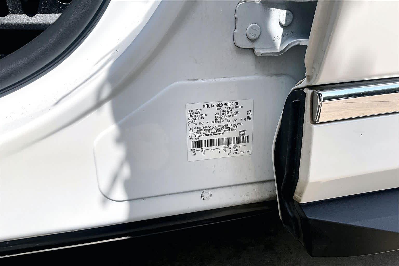 2020 Ford Edge Titanium Star White Metallic Tri-Coat at Tomball Ford