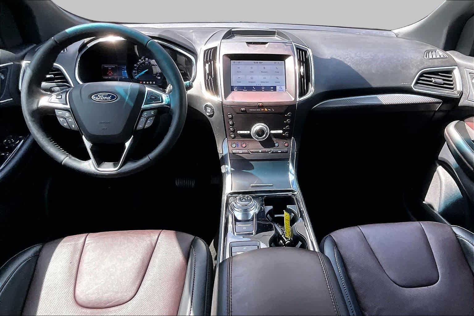 2020 Ford Edge Titanium Star White Metallic Tri-Coat at Tomball Ford