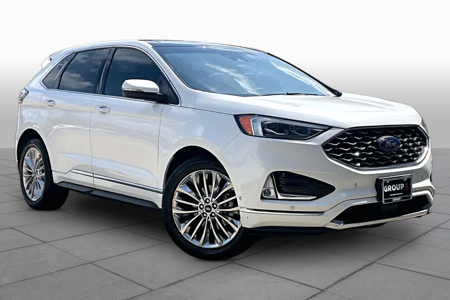 2020 Ford Edge Titanium Star White Metallic Tri-Coat at Tomball Ford