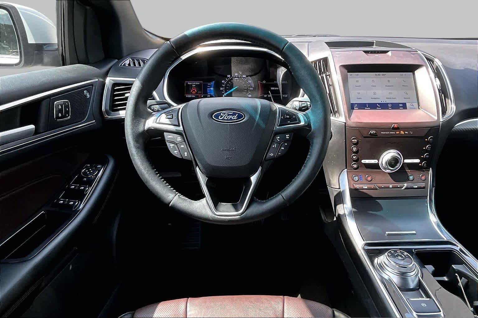 2020 Ford Edge Titanium Star White Metallic Tri-Coat at Tomball Ford