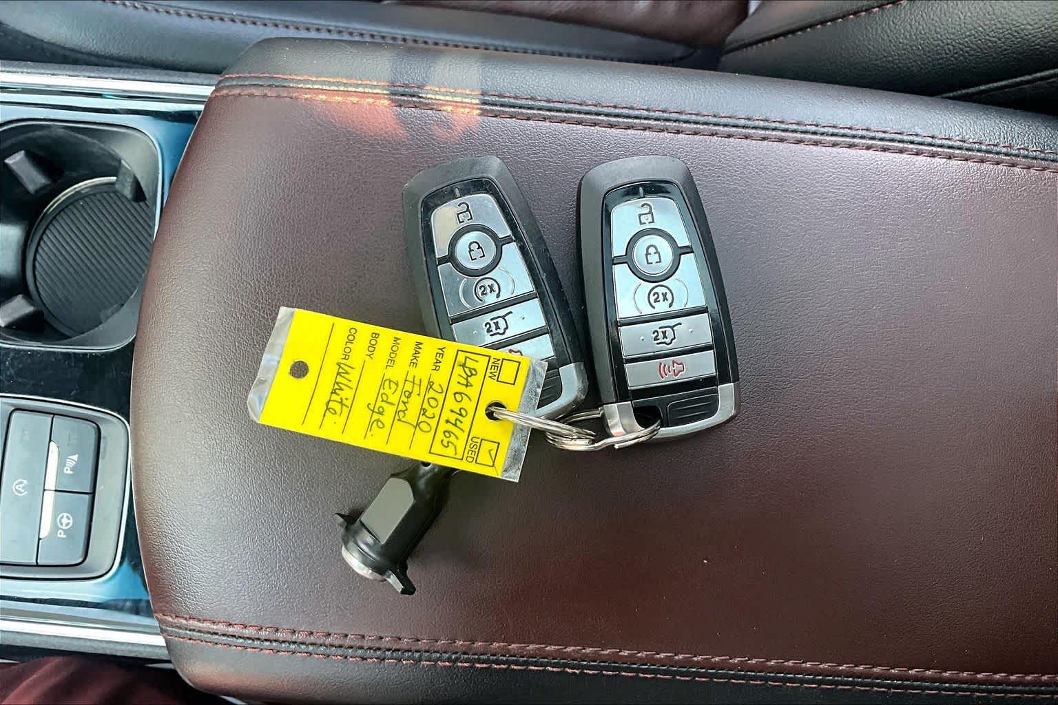 2020 Ford Edge Titanium Star White Metallic Tri-Coat at Tomball Ford