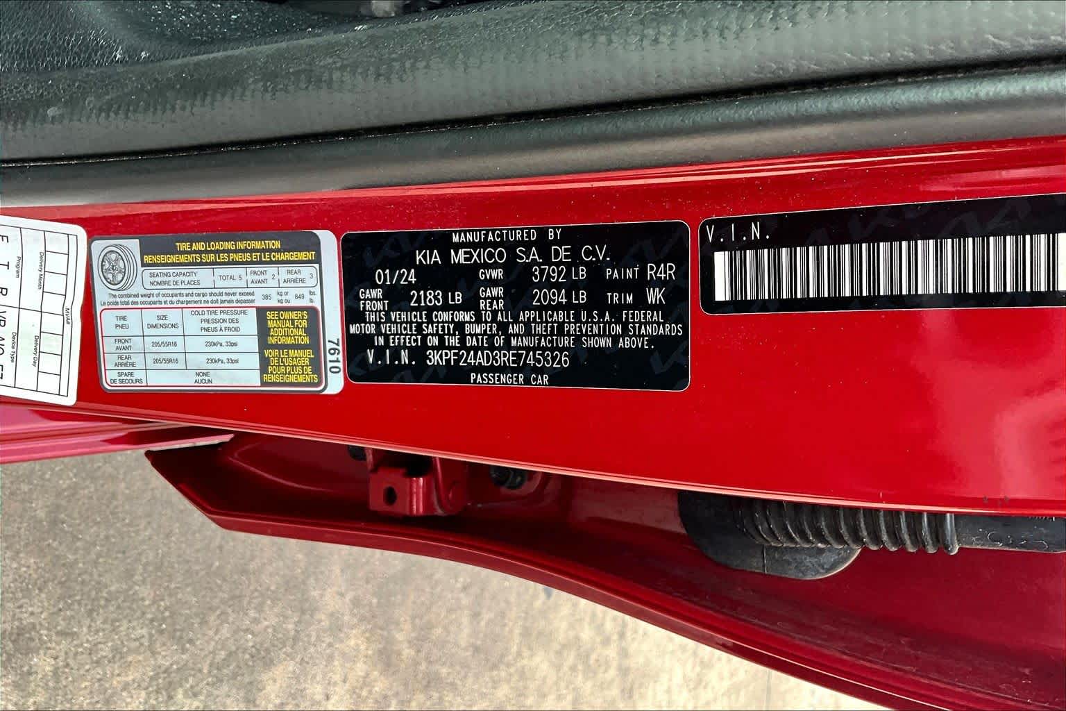2024 Kia Forte LXS Currant Red at HGreg Houston