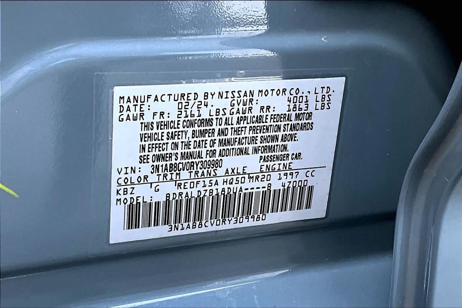 2024 Nissan Sentra SV Atlantic Gray Metallic at Sterling McCall Nissan