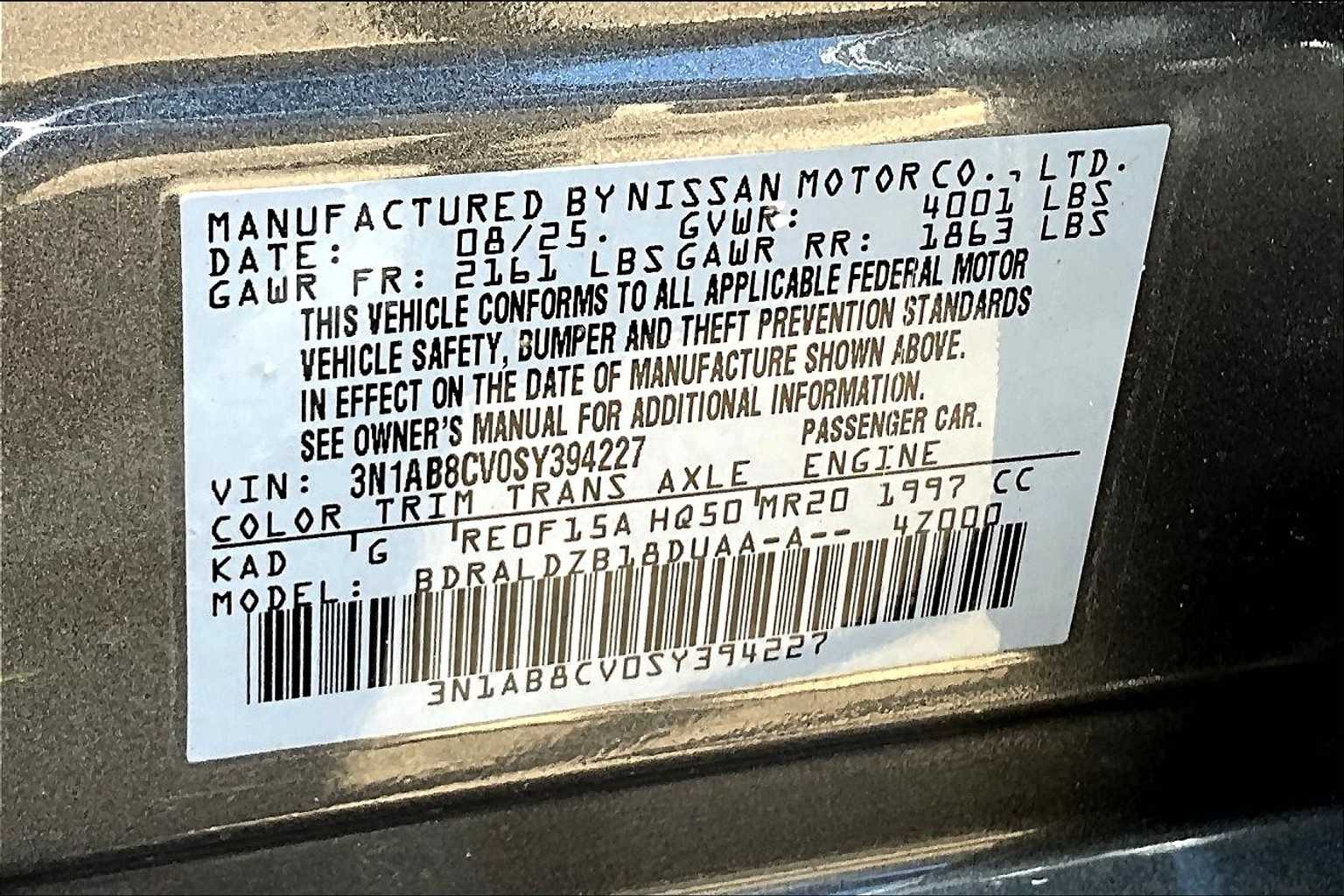 2025 Nissan Sentra SV Gun Metallic at Sterling McCall Nissan