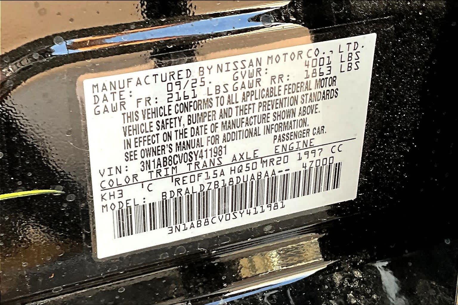 2025 Nissan Sentra SV Super Black at Sterling McCall Nissan