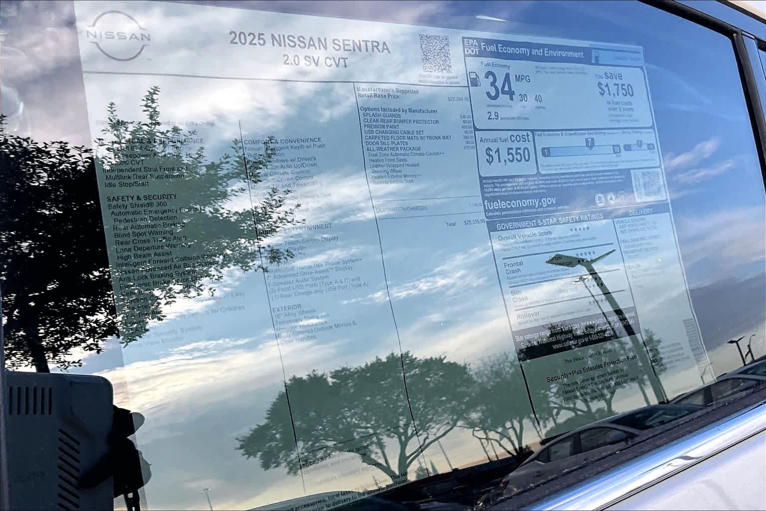 2025 Nissan Sentra SV Aspen White Tricoat at Sterling McCall Nissan