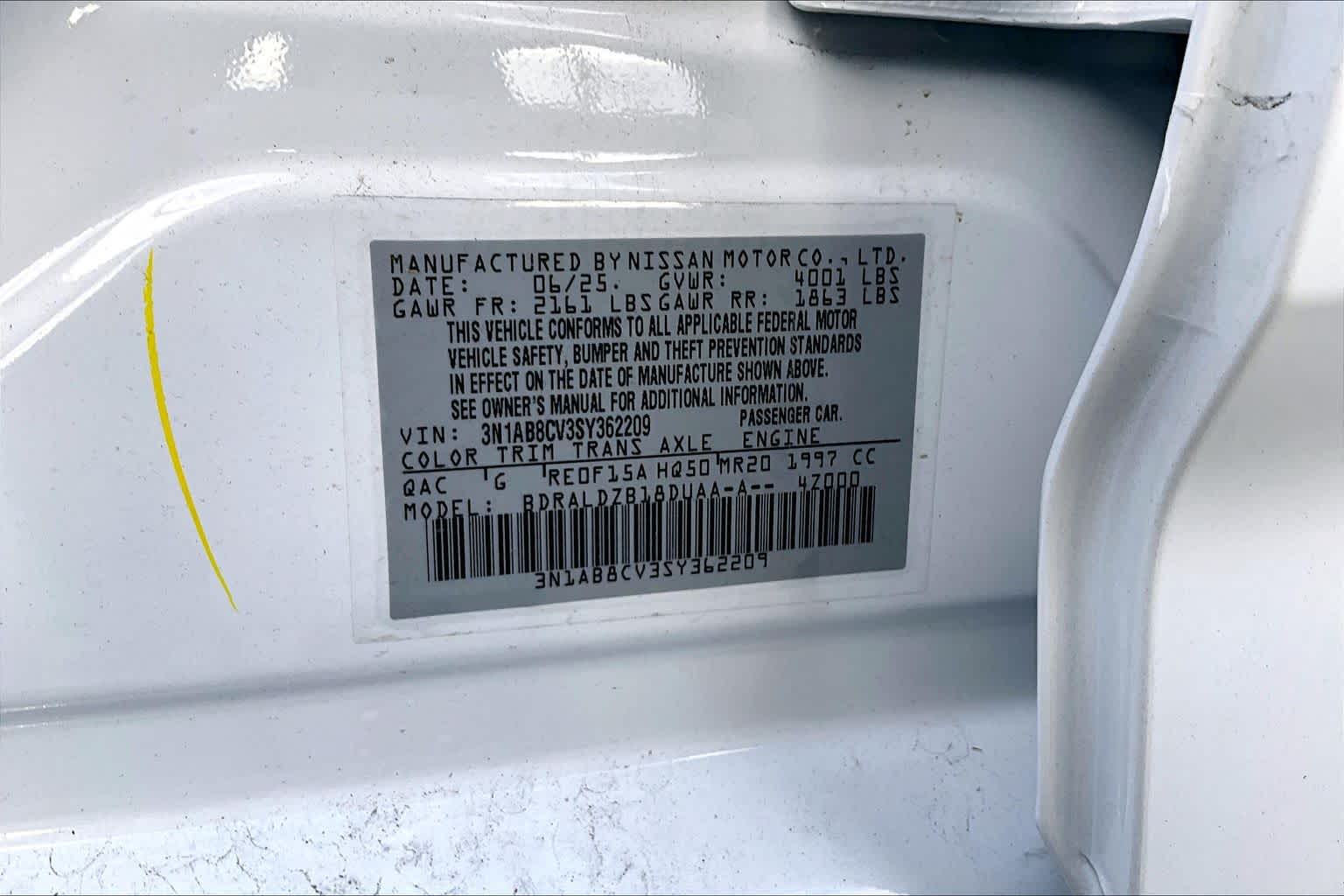 2025 Nissan Sentra SV Aspen White Tricoat at Sterling McCall Nissan