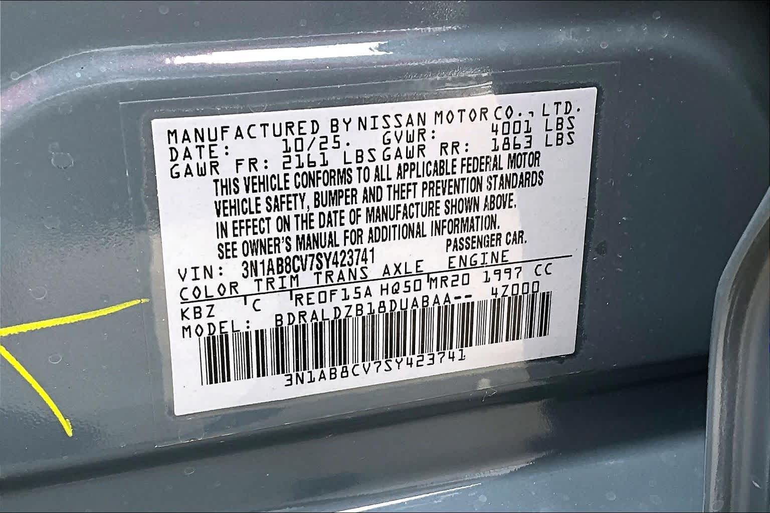 2025 Nissan Sentra SV Atlantic Gray Metallic at Sterling McCall Nissan