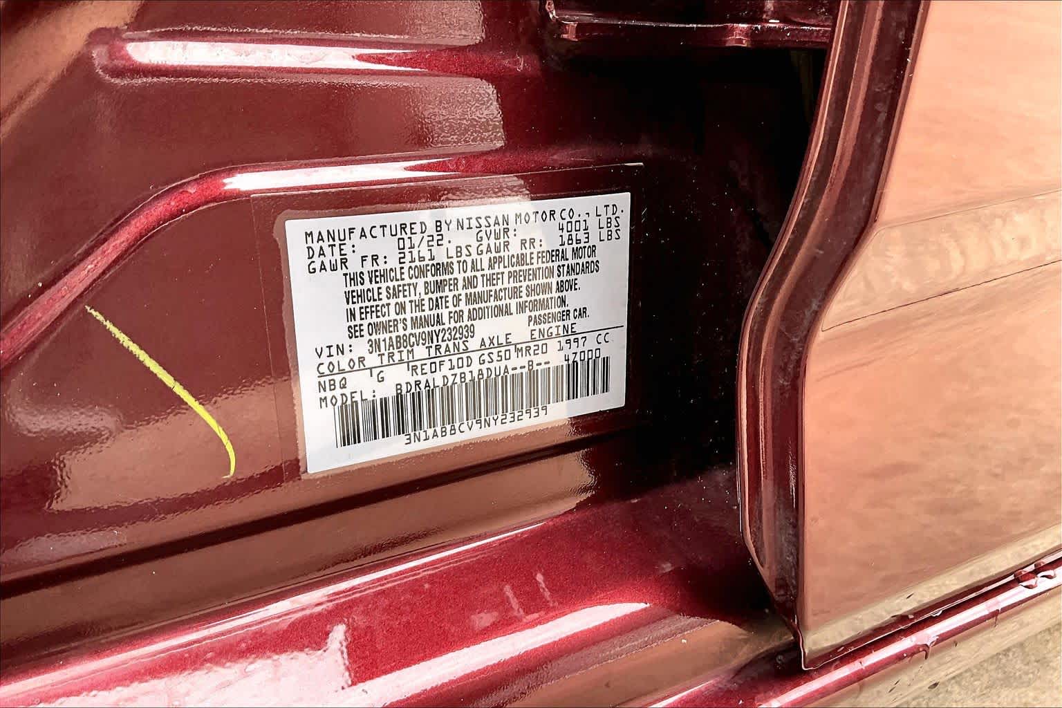 2022 Nissan Sentra SV Rosewood Metallic at HGreg Houston