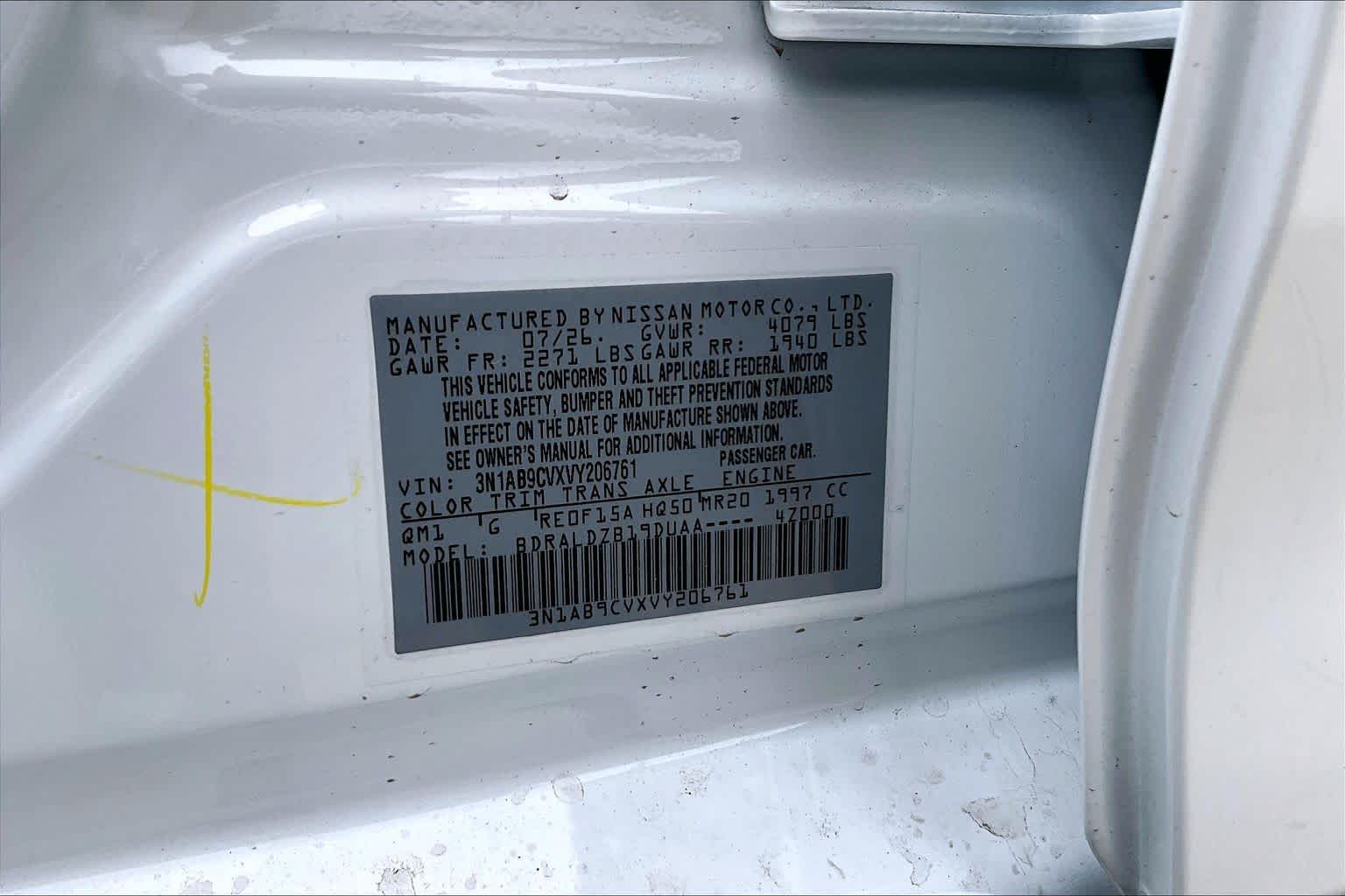 2027 Nissan Sentra SV Fresh Powder at Sterling McCall Nissan
