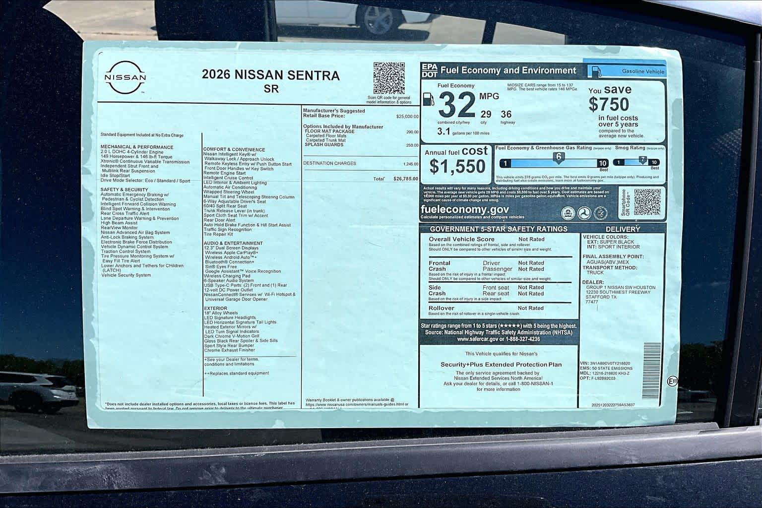 2026 Nissan Sentra SR Super Black at HGreg Houston