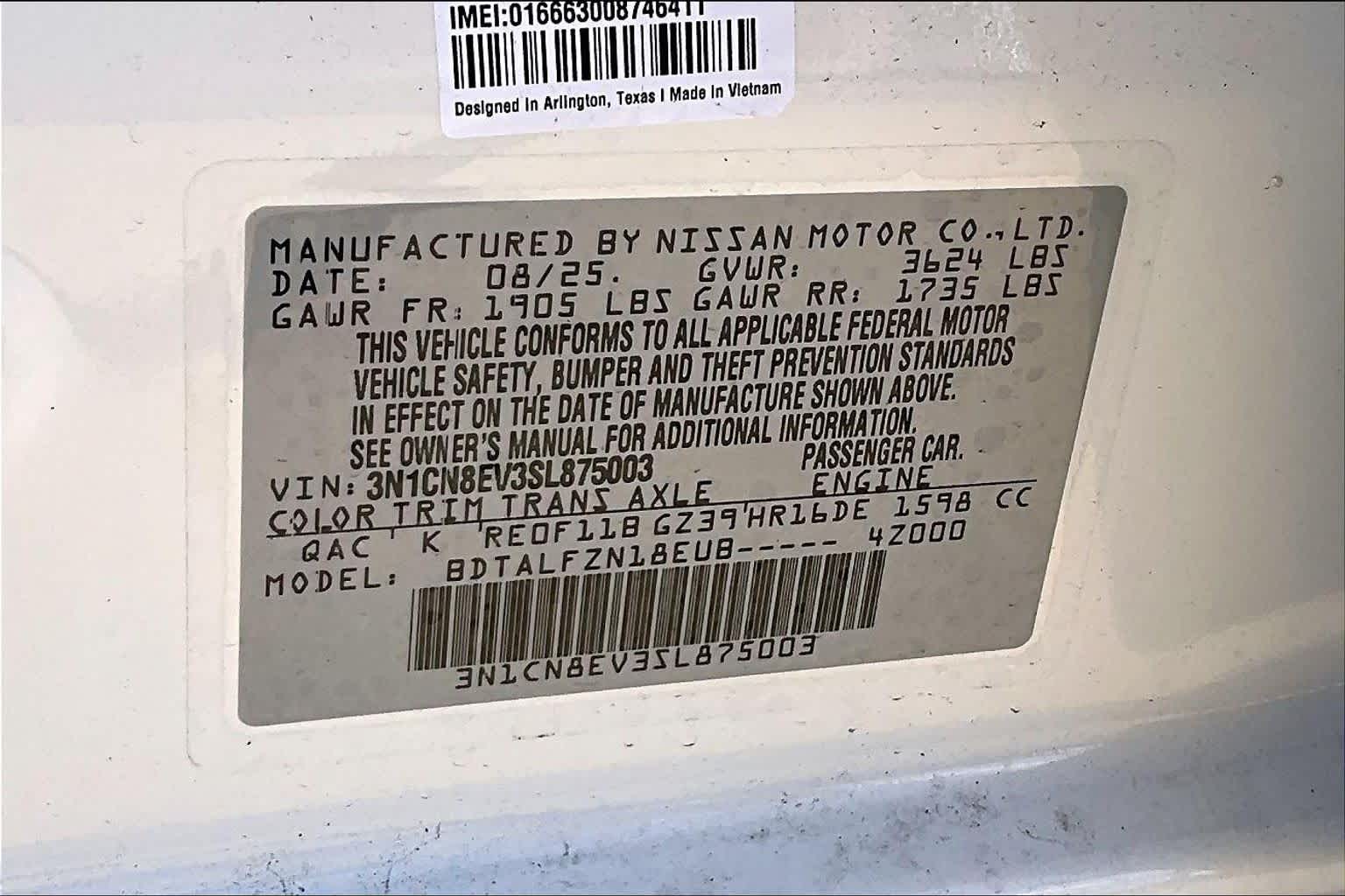 2025 Nissan Versa SV Aspen White Tricoat at HGreg Houston