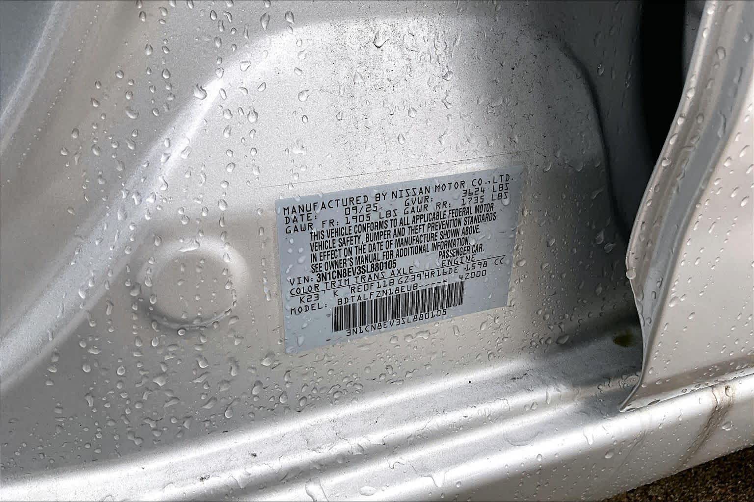 2025 Nissan Versa SV Brilliant Silver Metallic at Sterling McCall Nissan