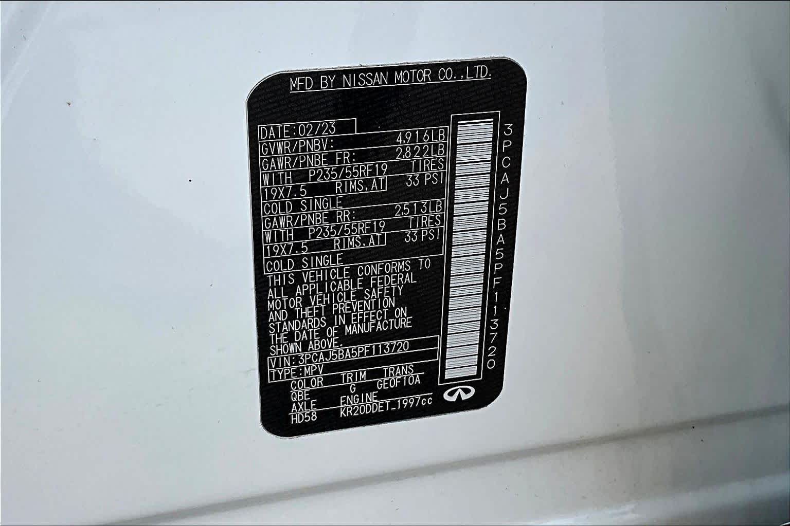 2023 INFINITI QX50 LUXE Radiant White at Davis Chevrolet
