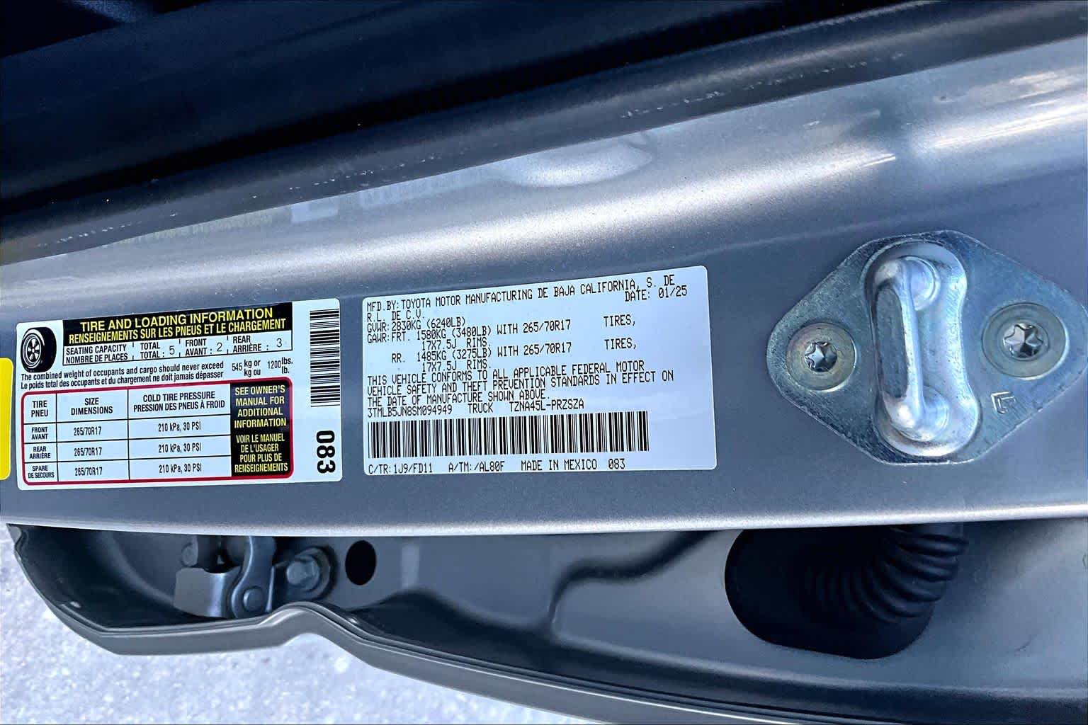 2025 Toyota Tacoma TRD Off Road Celestial Silver Metallic at Lexus Southwest Houston