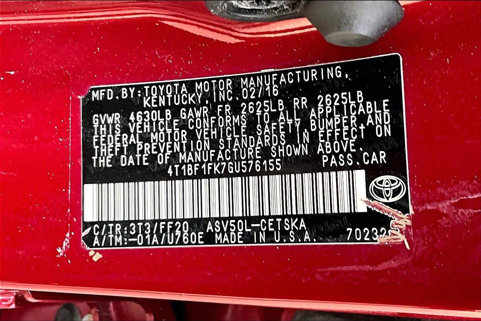 2016 Toyota Camry SE Ruby Flare Pearl at Mac Haik Ford