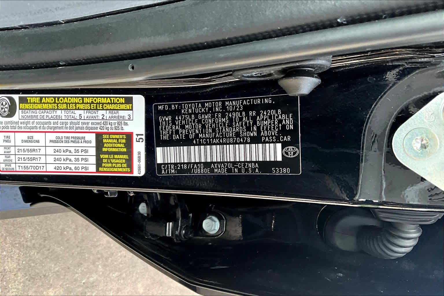 2024 Toyota Camry LE Midnight Black Metallic at Sterling McCall Nissan