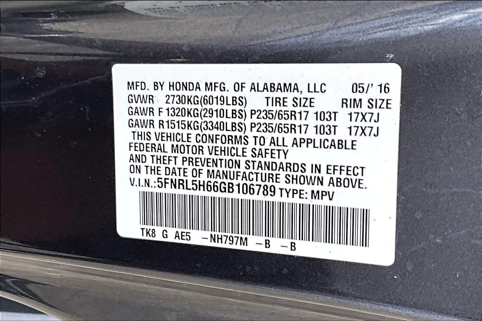 2016 Honda Odyssey EX-L Lunar Silver Metallic at Team Honda