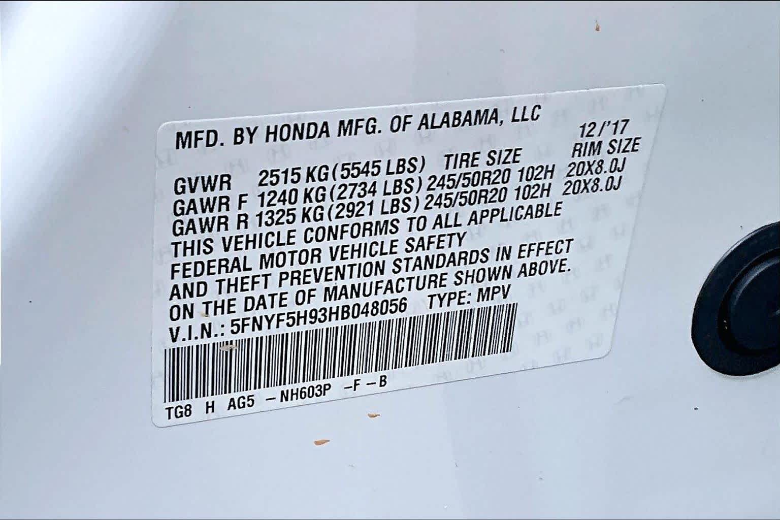 2017 Honda Pilot Touring Crystal Black Pearl at AutoNation USA Houston