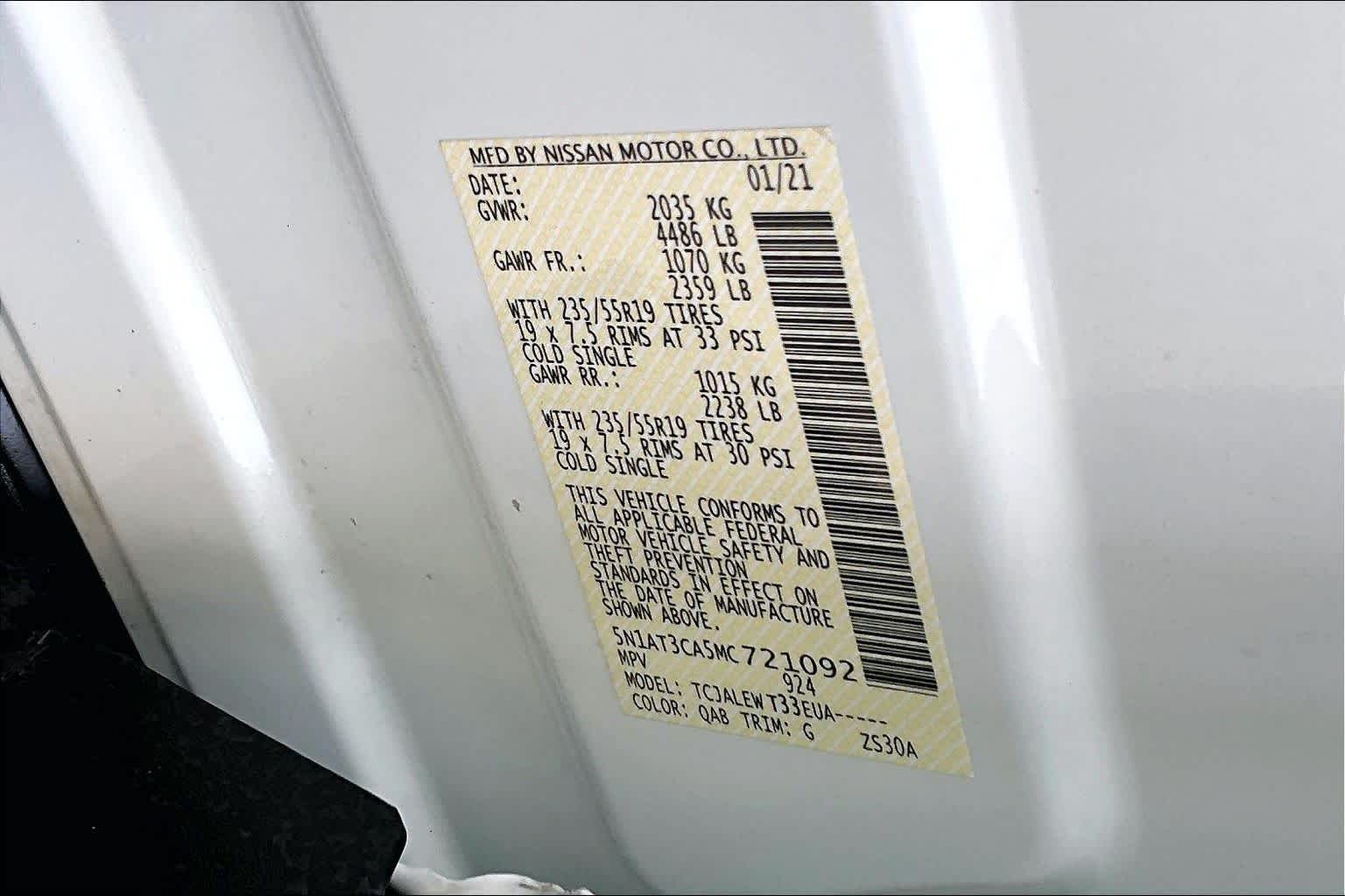 2021 Nissan Rogue SL Pearl White Tricoat at AutoNation Chrysler Jeep Dodge Ram Spring