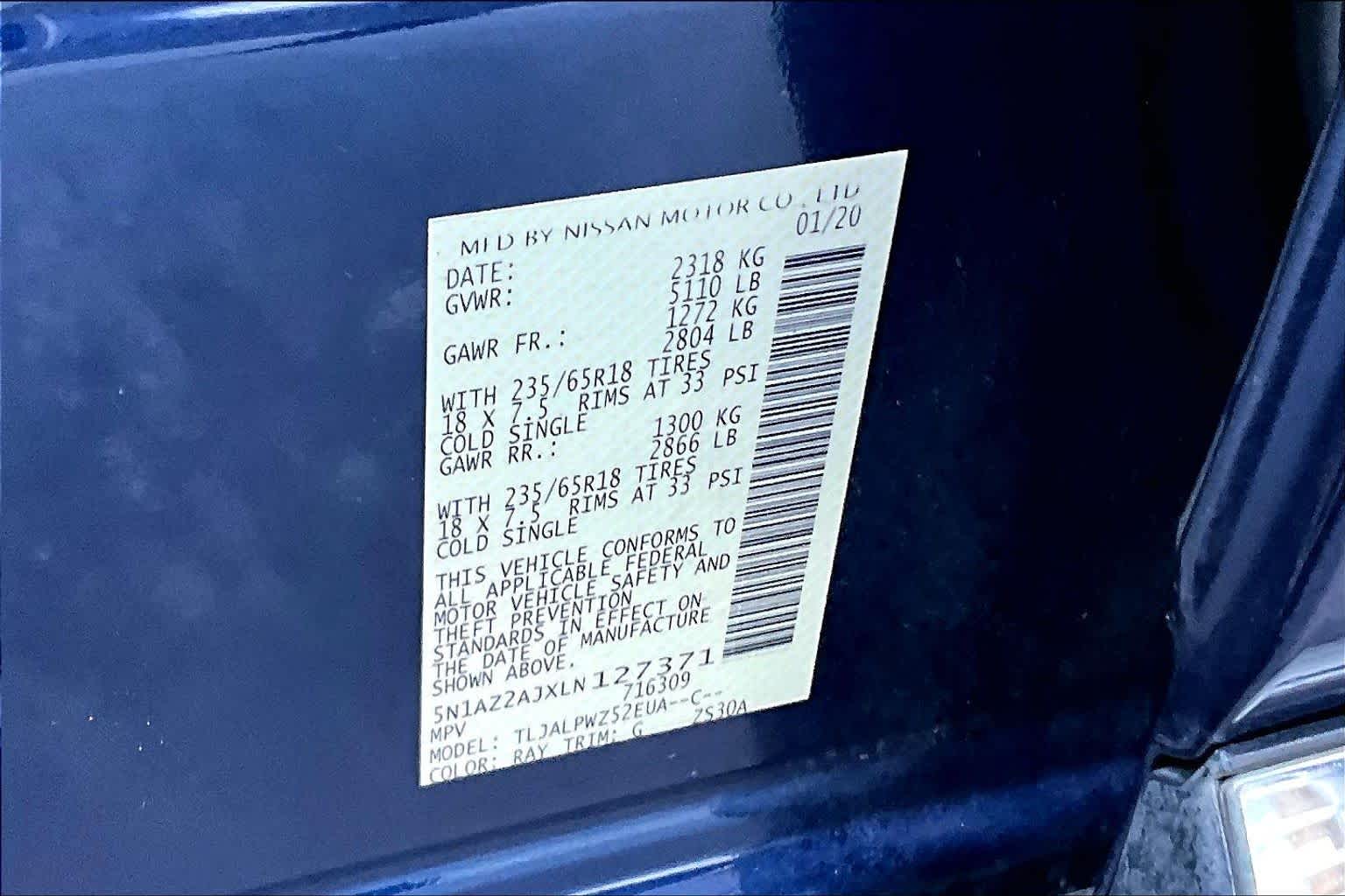 2020 Nissan Murano S Deep Blue Pearl at AutoNation USA Katy