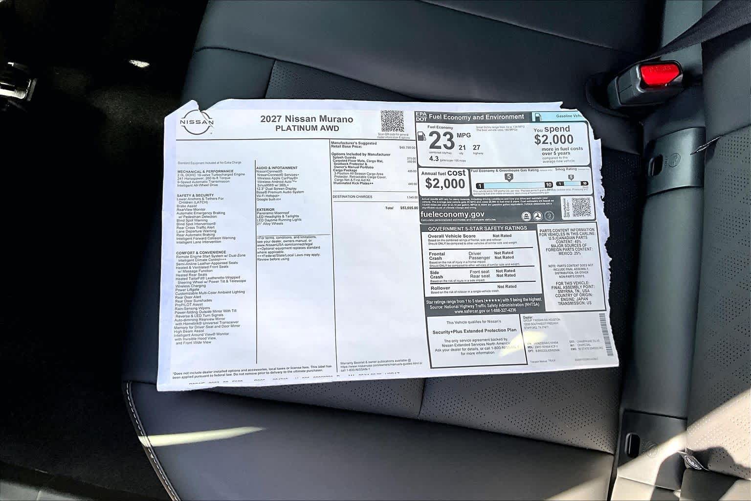 2027 Nissan Murano Platinum Champagne Silver Metallic at Sterling McCall Nissan
