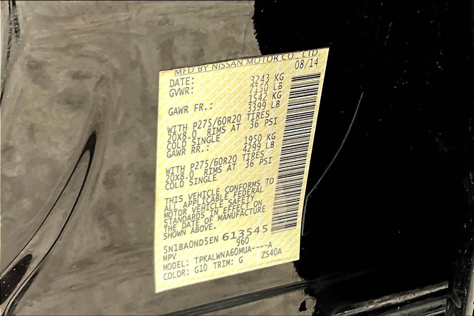 2014 Nissan Armada Platinum Galaxy Black at Sterling McCall Nissan