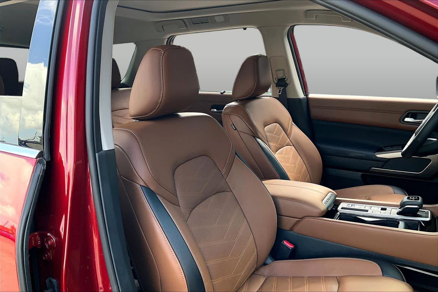 2025 Nissan Pathfinder Platinum Scarlet Ember Tintcoat at Sterling McCall Nissan