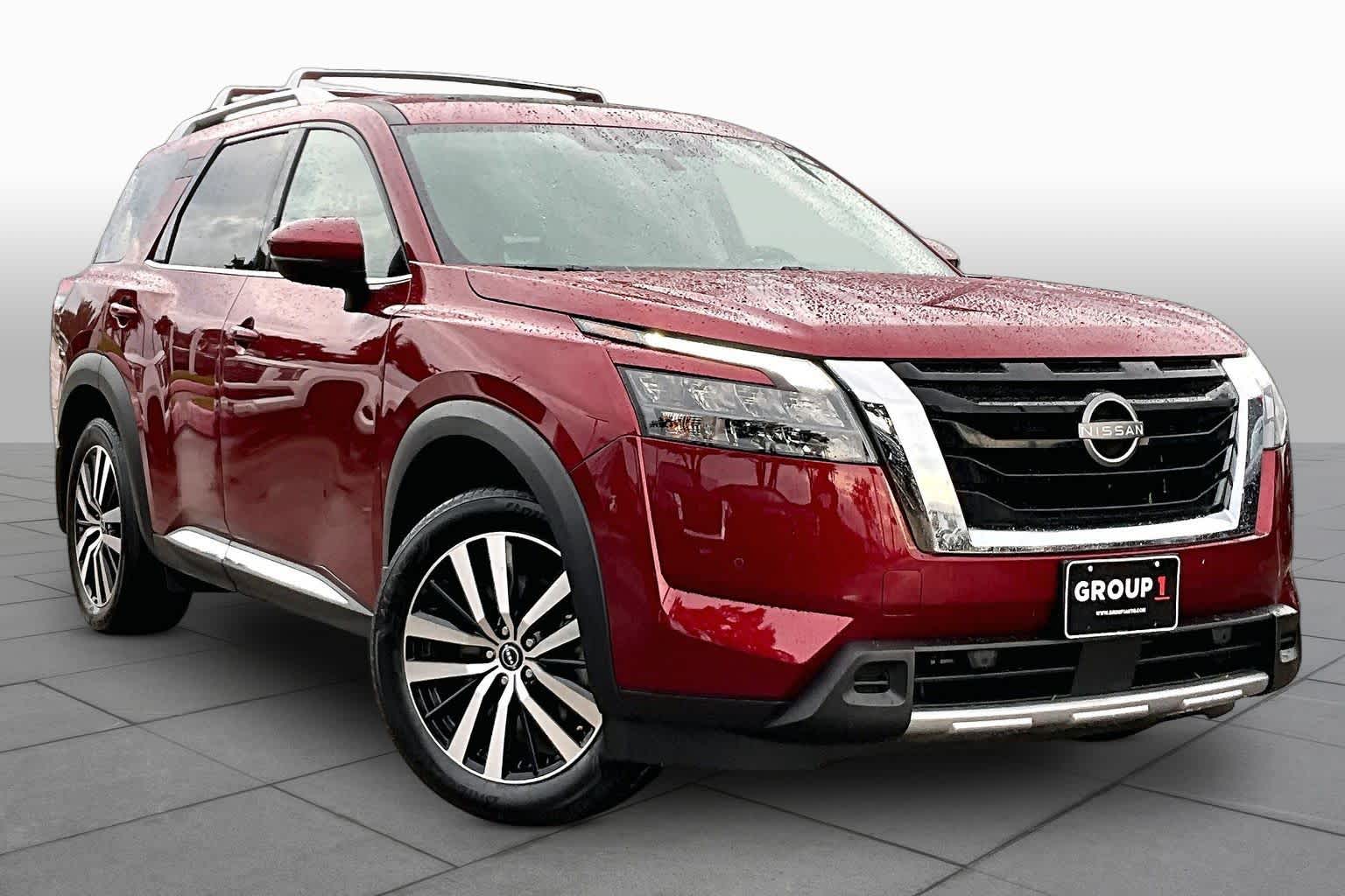 2025 Nissan Pathfinder Platinum Scarlet Ember Tintcoat at Sterling McCall Nissan