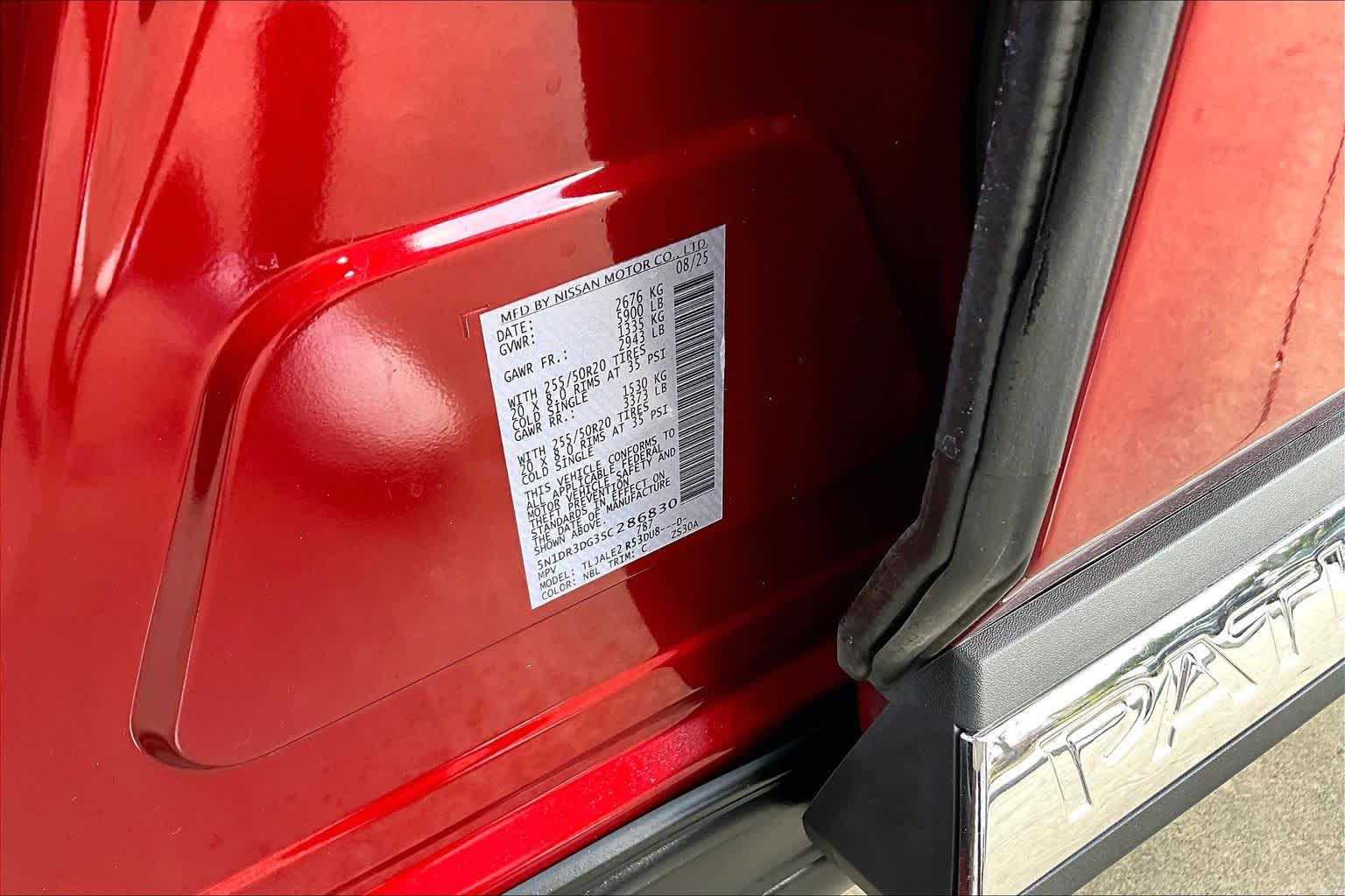 2025 Nissan Pathfinder Platinum Scarlet Ember Tintcoat at Sterling McCall Nissan