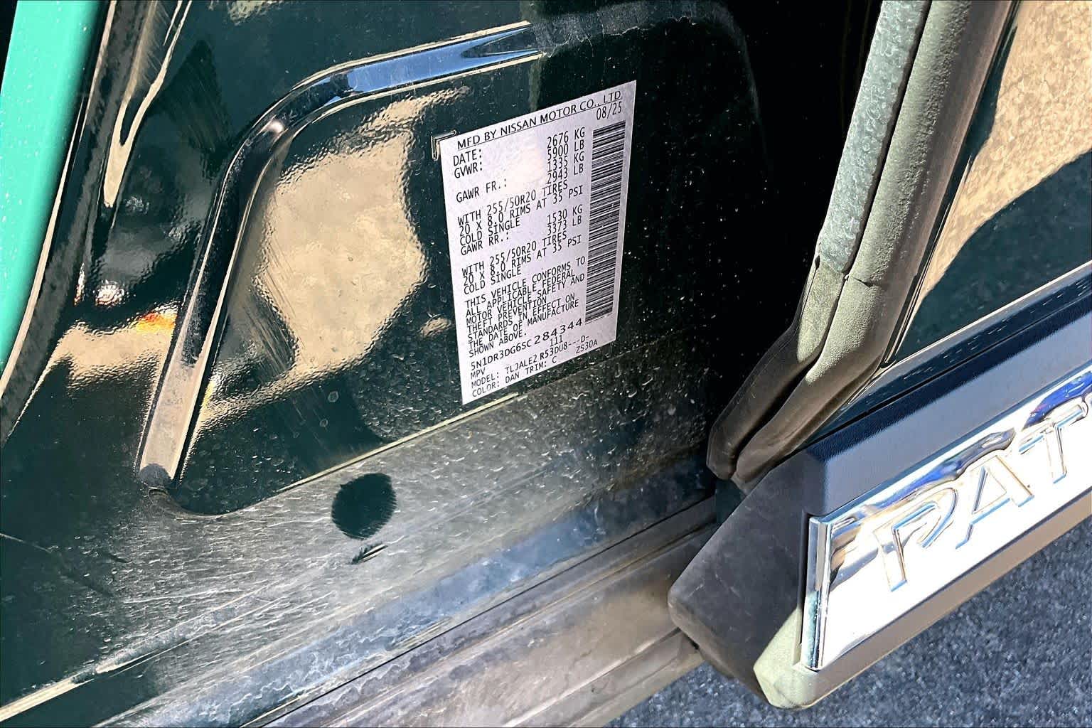 2025 Nissan Pathfinder Platinum Obsidian Green Pearl at Mac Haik Ford