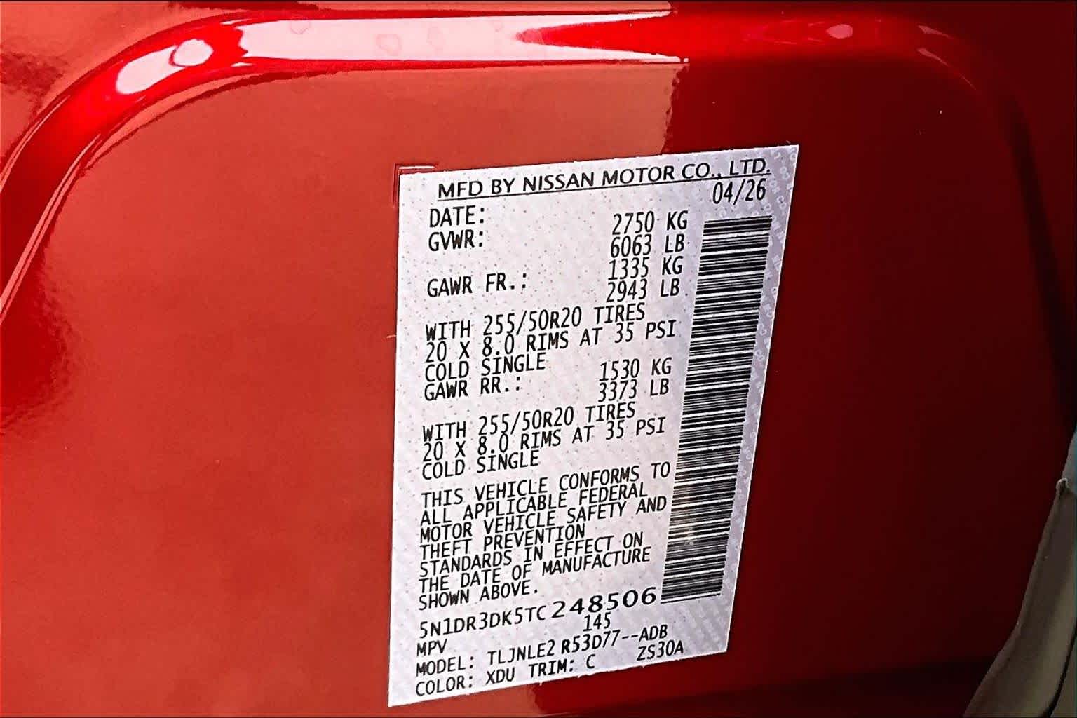 2026 Nissan Pathfinder Platinum Scarlet Ember Tintcoat/Super Black at Sterling McCall Nissan