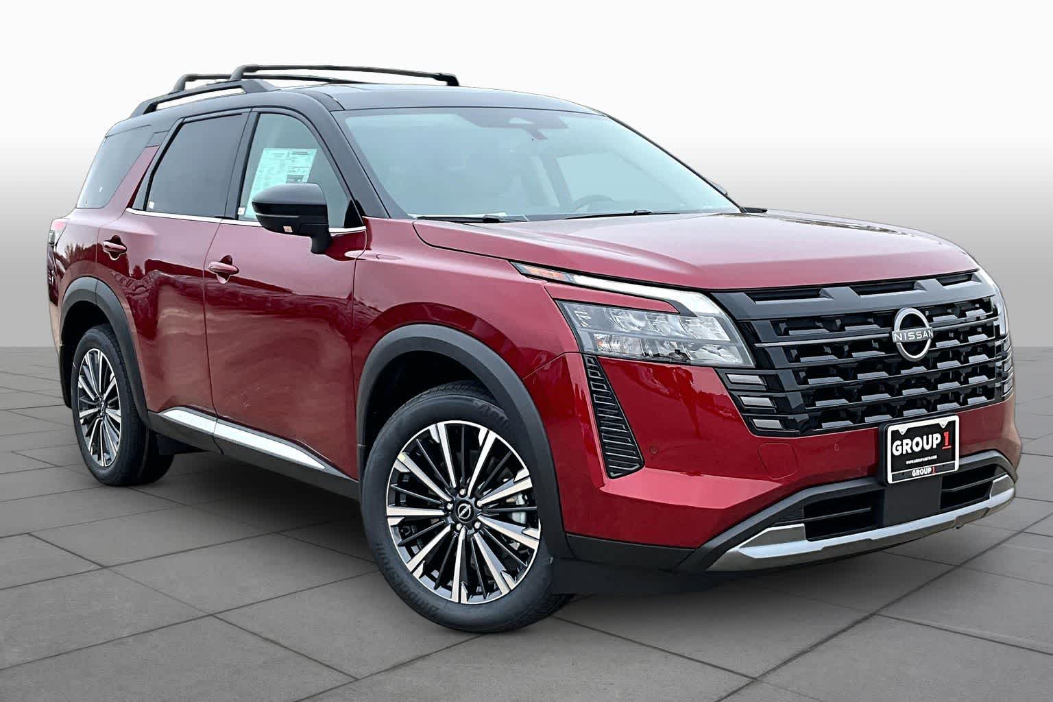 2026 Nissan Pathfinder Platinum Scarlet Ember Tintcoat/Super Black at Sterling McCall Nissan
