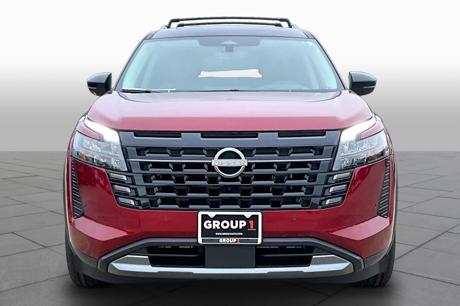 2026 Nissan Pathfinder Platinum Scarlet Ember Tintcoat/Super Black at Sterling McCall Nissan
