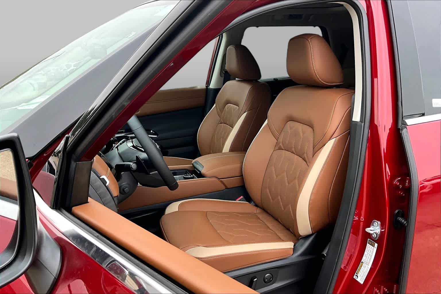 2026 Nissan Pathfinder Platinum Scarlet Ember Tintcoat/Super Black at Sterling McCall Nissan
