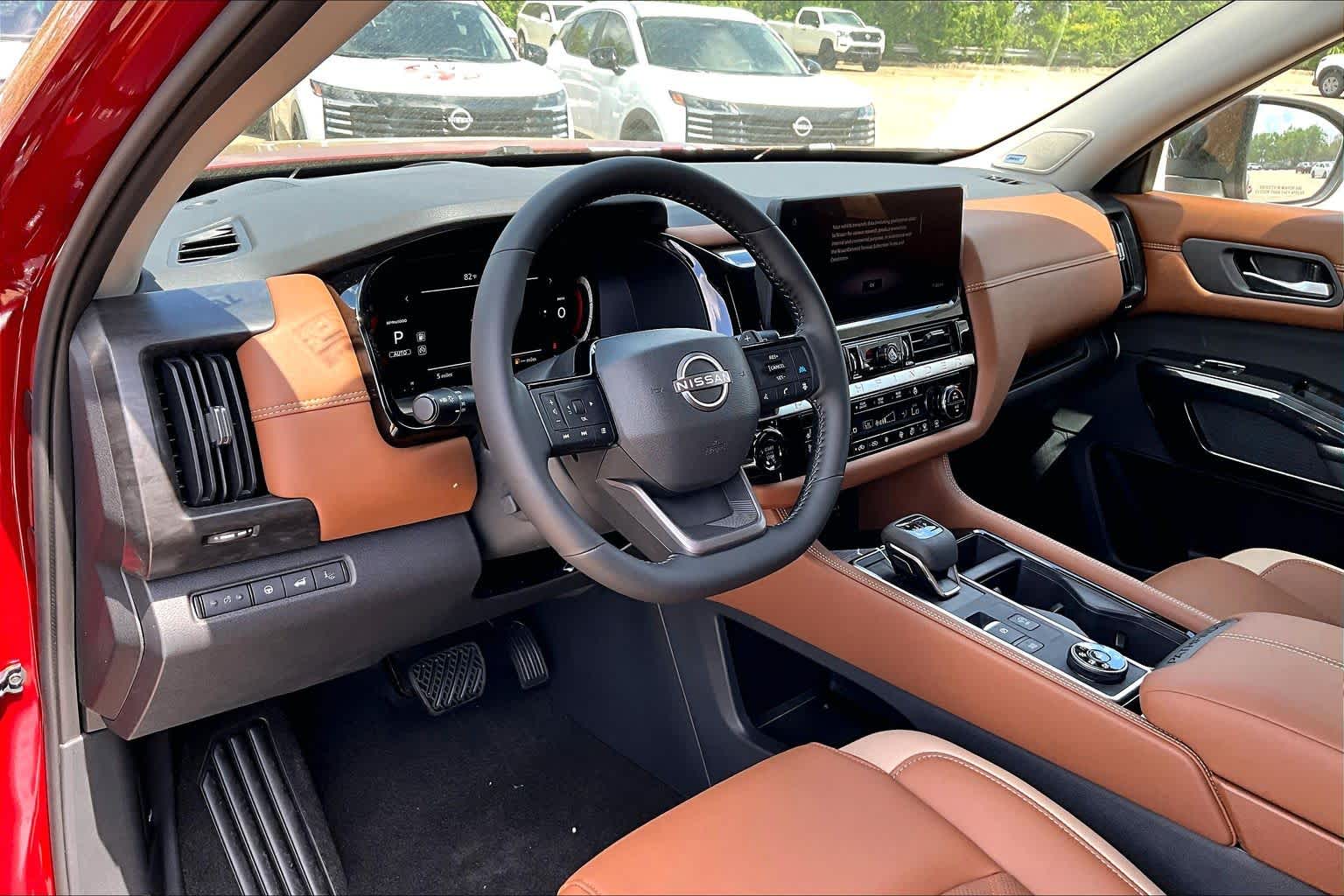 2026 Nissan Pathfinder Platinum Scarlet Ember Tintcoat at Sterling McCall Nissan