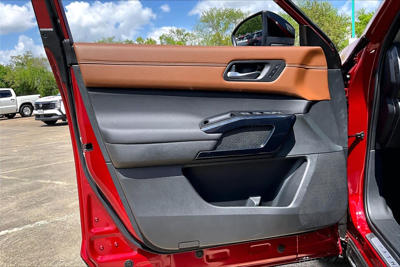 2026 Nissan Pathfinder Platinum Scarlet Ember Tintcoat at Sterling McCall Nissan
