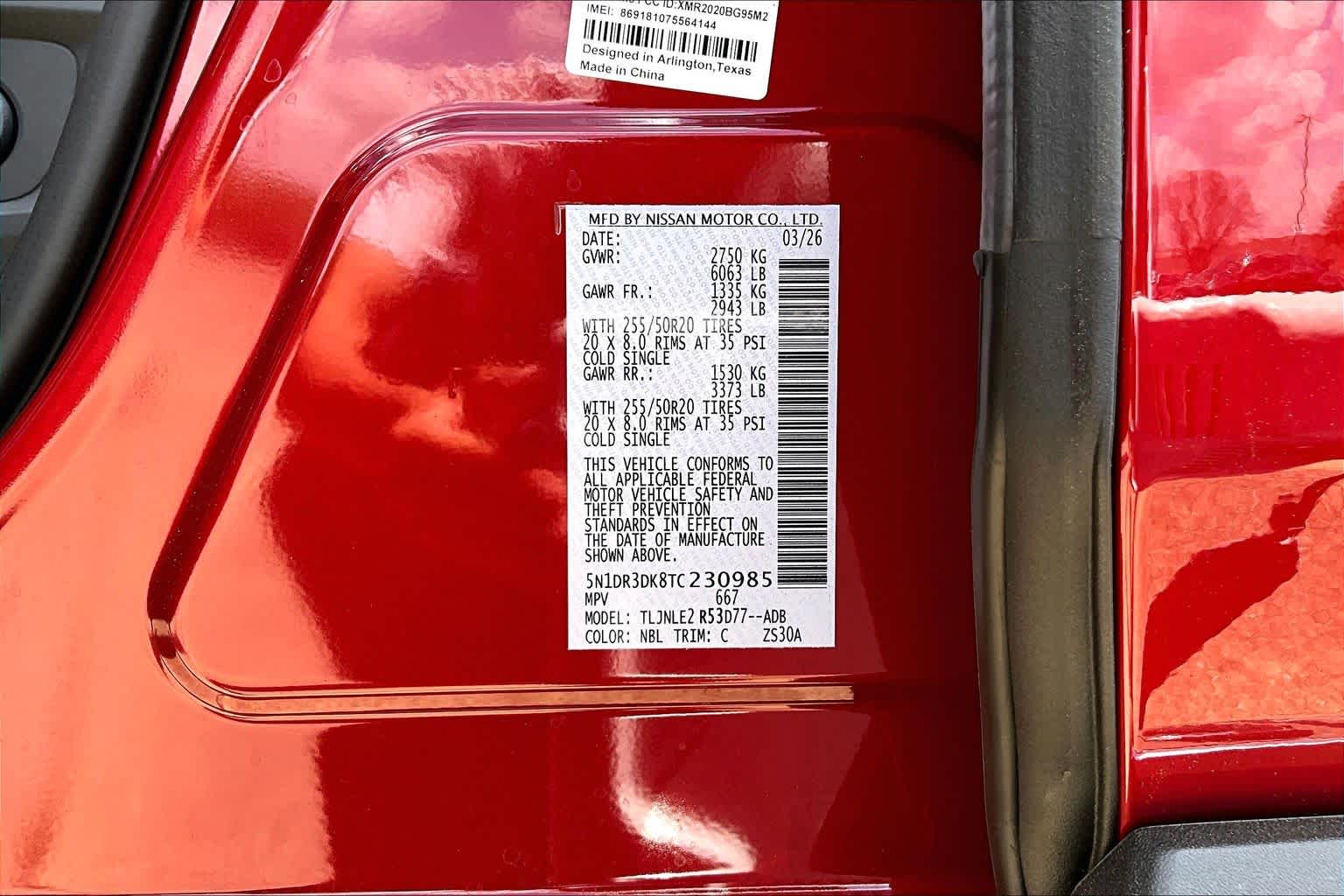 2026 Nissan Pathfinder Platinum Scarlet Ember Tintcoat at Sterling McCall Nissan